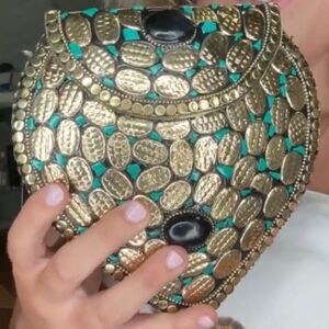 ~$199 MSRP - Ramla HEART SHAPED Bag - EMERALD GREEN OR DARK TEAL